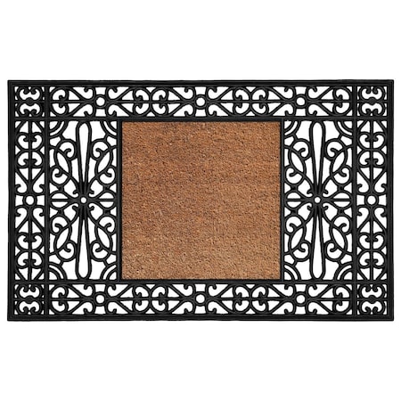 Configuracion 30 x 48 in. Duchess Monogram Rectangular Doormat Black & Natural - Letter NP CO2207277